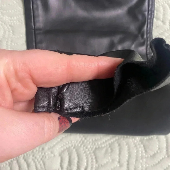 Zara Black Faux Leather high Waisted Pants Trousers Zip Ankle Size Medium M - Picture 4 of 9